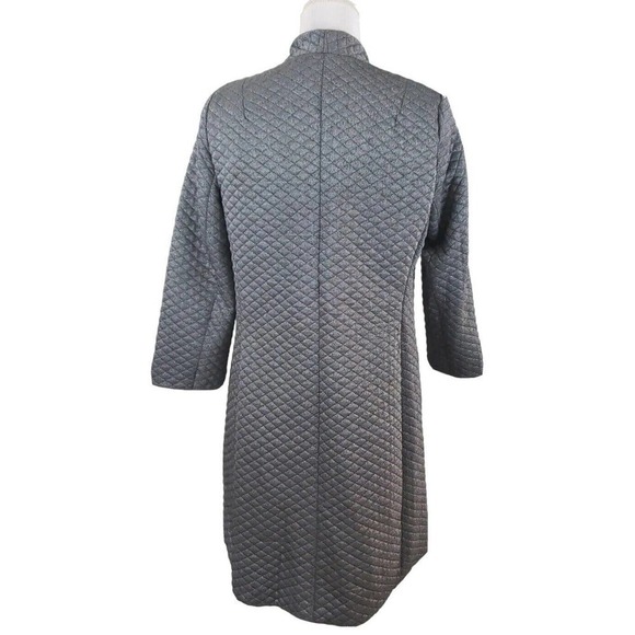Kasper ~Woman Size 6~ Silver Quilted Jacket Long Blazer Fully Lined. - Picture 6 of 13